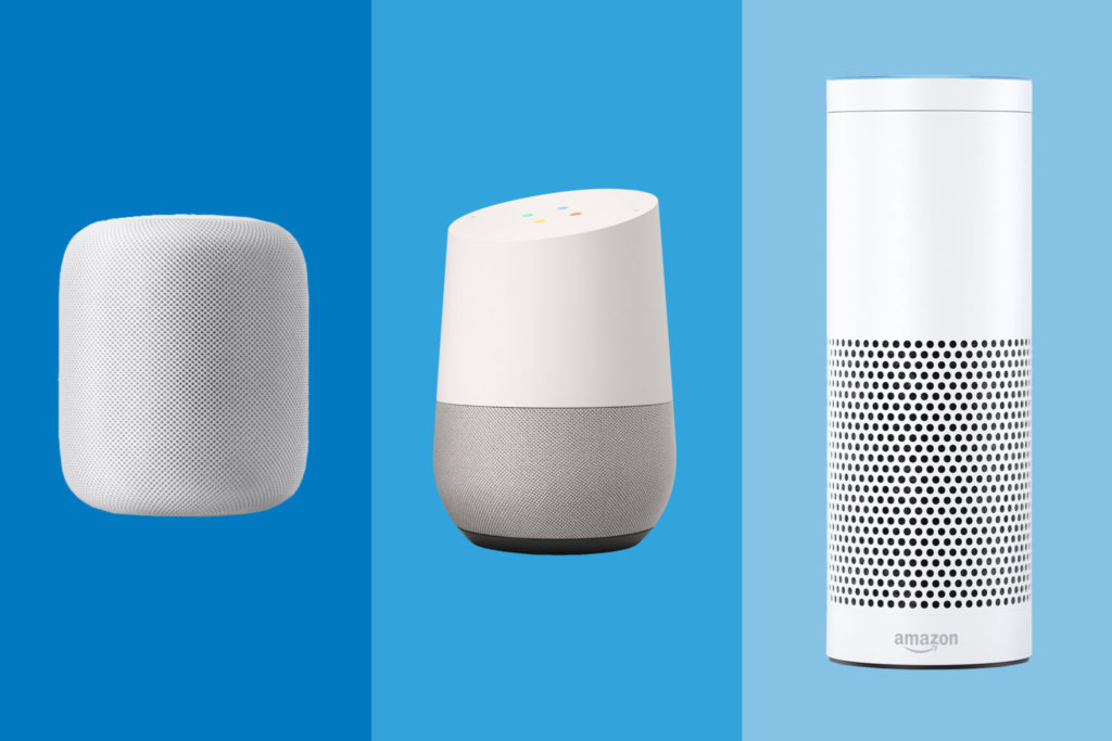 HomePod, Google Home, Amazon Echo