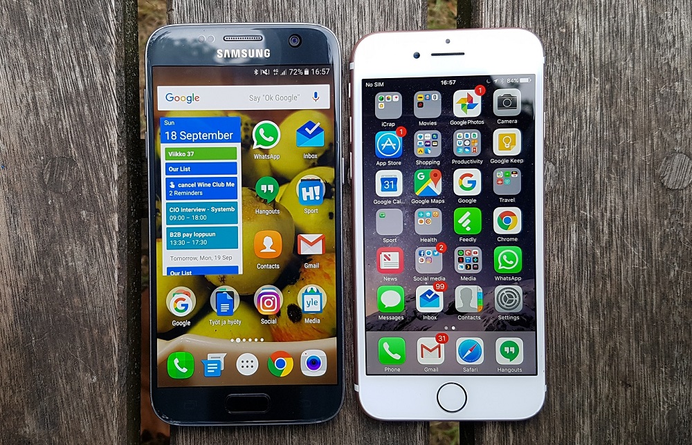 Отличия Samsung Galaxy S7 от iPhone 7