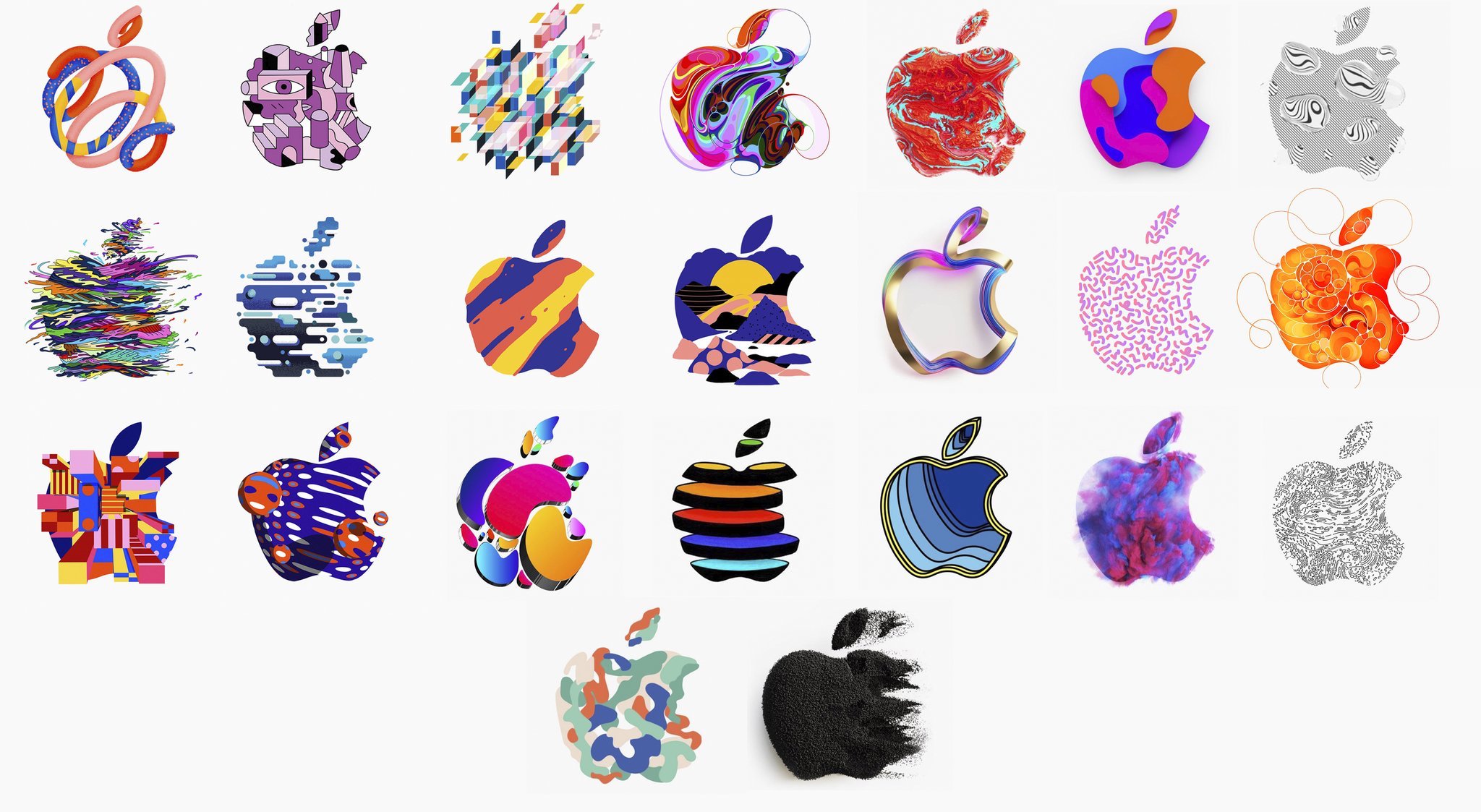 Логотипы Apple из приглашений на 30 октября