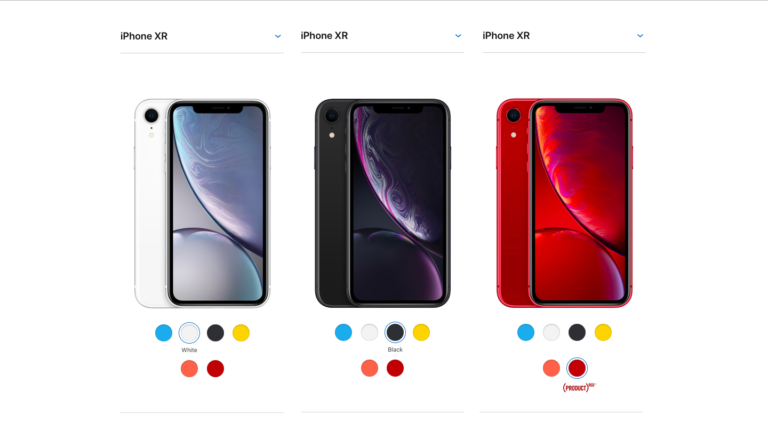 Iphone xr на столе все цвета