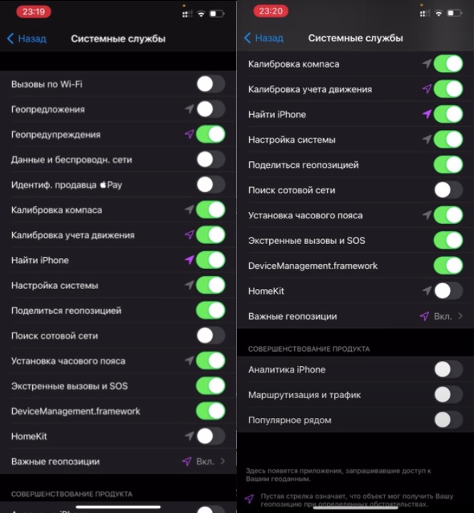 Приложения которые можно отключить